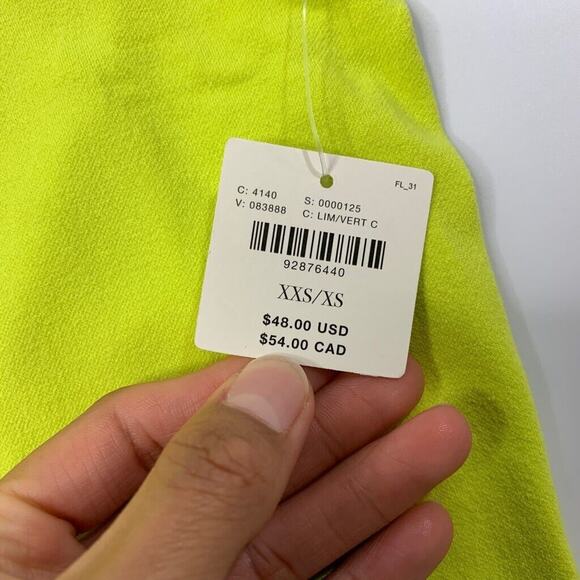 Anthropologie Bodysuit Women XXS 2XS Acid Lime Low Back Seamless Sweetheart - Picture 4 of 11